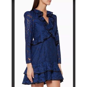 NEW Keepsake the Label Dress Size Small Navy-Blue Lace Encore Dress $200‎